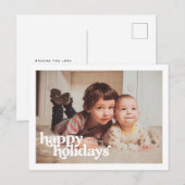 Landscape Photo With Bold Happy Holidays Briefkaart (Voorkant / Achterkant)