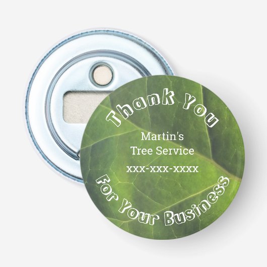 Landscape Service Business Customer Appreciation Button Flesopener (Voorkant)