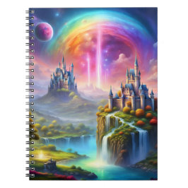 landscape with magical castles and bright colors  notitieboek