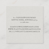 Landscaper Gardener Greenery Vierkante Visitekaartje (Achterkant)