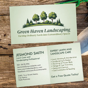 Landscaping en gazon zorgdiensten visitekaartje