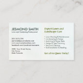 Landscaping en gazon zorgdiensten - Waterverf Visitekaartje (Achterkant)