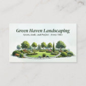 Landscaping en gazon zorgdiensten - Waterverf Visitekaartje (Voorkant)