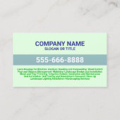 Landscaping & gazon Care Service Logo Visitekaartje (Achterkant)