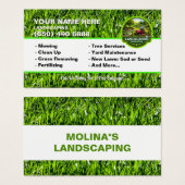 Landscaping Lawn Care Mower Business Card Grass (Devant & derrière)