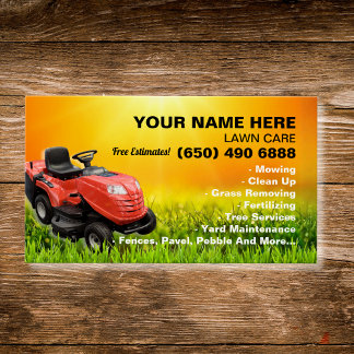 Landscaping Lawn Care Mower Business Card Template