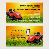 Landscaping Lawn Care Mower Business Card Template (Devant & derrière)