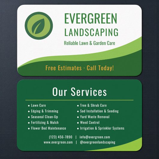 Landscaping Lawn Care Visitekaartje