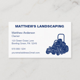 Landscaping Lawn Mowing Business Commercial Mower Visitekaartje
