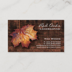 LandscapingVisitekaartje Brick Maple Leaf Brown Visitekaartje