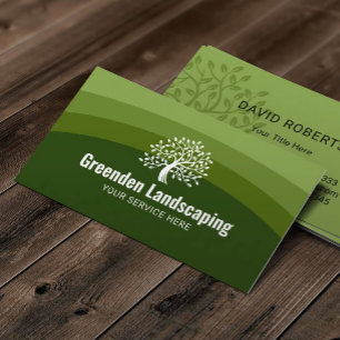Landscapy Green Shades Tree Logo Lawn Care Visitekaartje