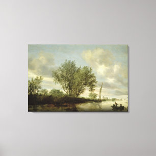 Landschap, 1645 canvas afdruk