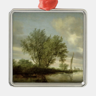 Landschap, 1645 metalen ornament