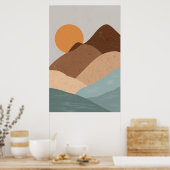Landschap 2 Eenvoudige Boho Tekeningen Boho Chic A Poster (Keuken)