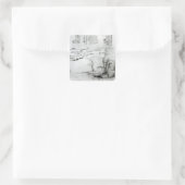 Landschap 2 vierkante sticker (Tas)