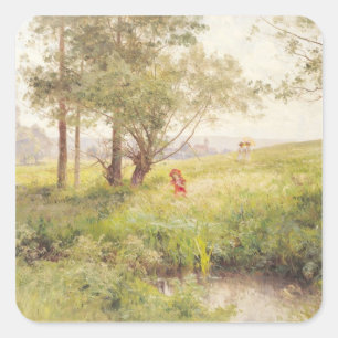 Landschap 3 vierkante sticker