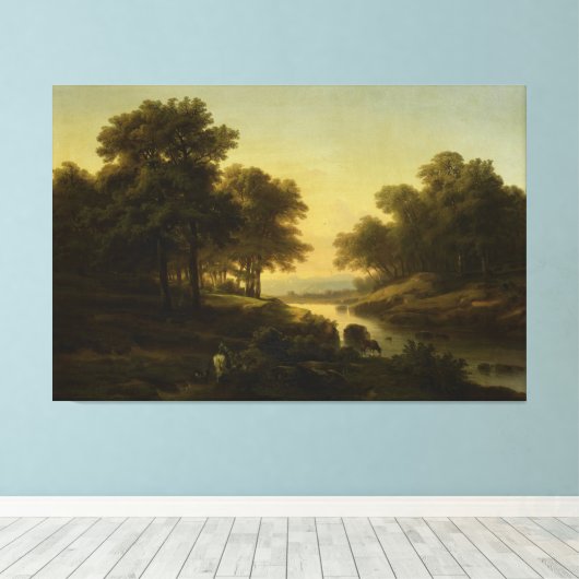 Landschap Alexandre Calame, 1830-1845 Canvas Afdruk (Insitu (Houten vloer))