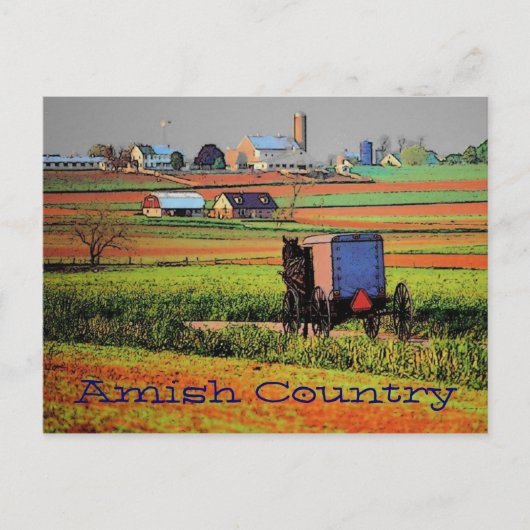 Landschap Amish-Briefkaart Briefkaart (Voorkant)