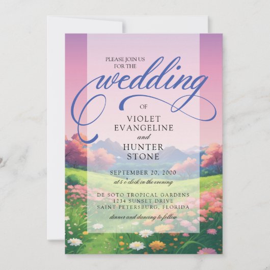 Landschap anime bruiloft kaart (Voorkant)