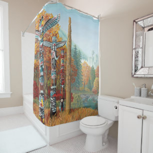 Landschap Art Shower Curtain Vancouver Totem Douchegordijn