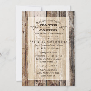 Landschap Barn Wood Planks Rustic Wedding Kaart