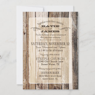 Landschap Barn Wood Planks Rustic Wedding Kaart