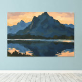 Landschap bergmeer canvas afdruk (Insitu (Houten vloer))