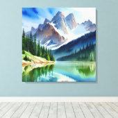 Landschap bergmeer canvas afdruk (Insitu (Houten vloer))