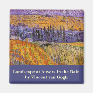 Landschap bij Auvers in de regen door Vincent van  Magneet