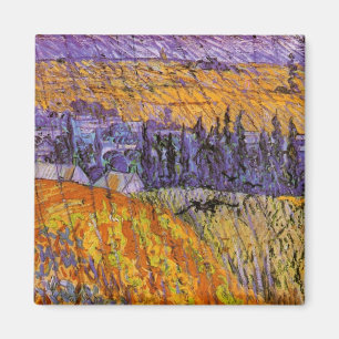 Landschap bij Auvers in de regen door Vincent van Magneet