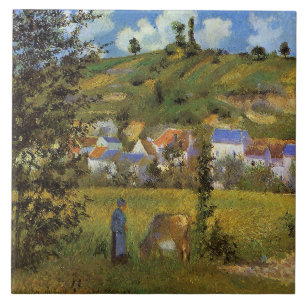 Landschap bij Chaponval, beroemd schilderij, Tegeltje