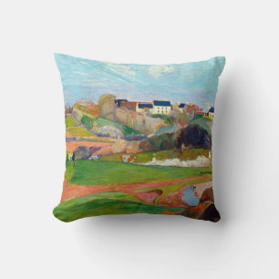 Landschap bij Pouldu schilderij van Paul Gauguin Kussen