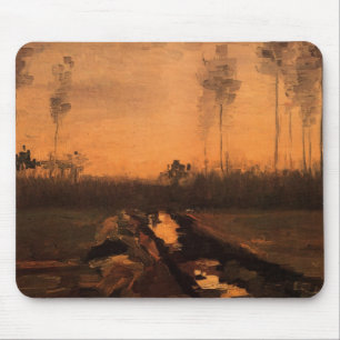 Landschap bij schemering door Vincent van Gogh Muismat