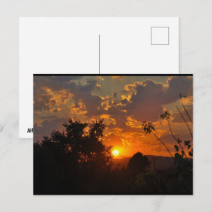 Landschap bij zonsopgang briefkaart