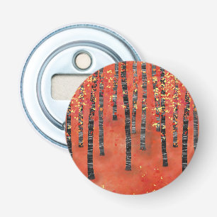 Landschap Birch Forest Button Flesopener