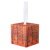 Landschap Birch Forest Kubus Ornament (Voorkant hoekig)