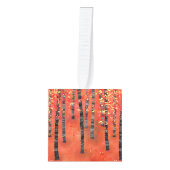 Landschap Birch Forest Kubus Ornament (Voorkant)