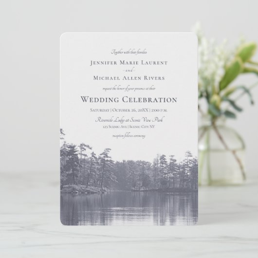 landschap blauwe grijze bruiloft van het bergmeer  kaart (Staand voorkant)