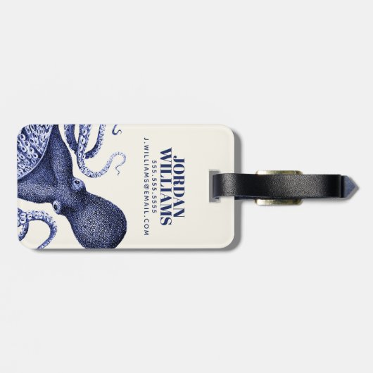 Landschap Blue Octopus Bagagelabel (Achterkant horizontaal)