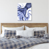 Landschap Blue Octopus Canvas Afdruk (Insitu (Slaapkamer))