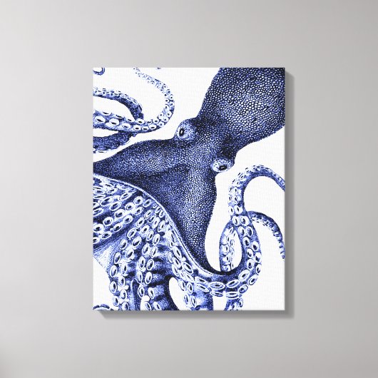 Landschap Blue Octopus Canvas Afdruk (Voorkant)