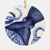 Landschap Blue Octopus Keramisch Ornament (Voorkant)