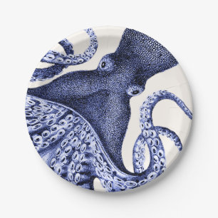 Landschap Blue Octopus Papieren Bordje