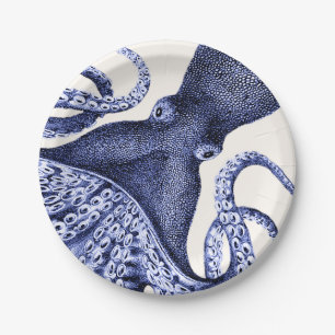 Landschap Blue Octopus Papieren Bordje