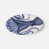 Landschap Blue Octopus Papieren Bordje (Gekanteld)