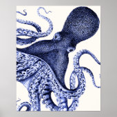 Landschap Blue Octopus Poster (Voorkant)
