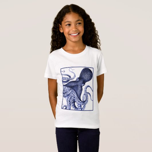 Landschap Blue Octopus T-shirt (Voorkant volledig)