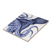 Landschap Blue Octopus Tegeltje (Zijkant)
