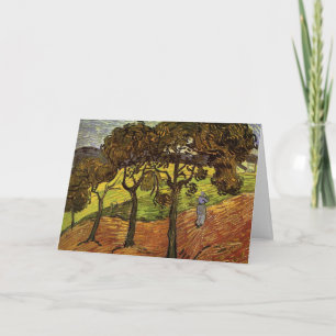 Landschap, Bomen en Figuren door Vincent van Gogh Kaart