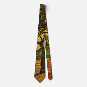 Landschap, Bomen en Figuren door Vincent van Gogh Stropdas